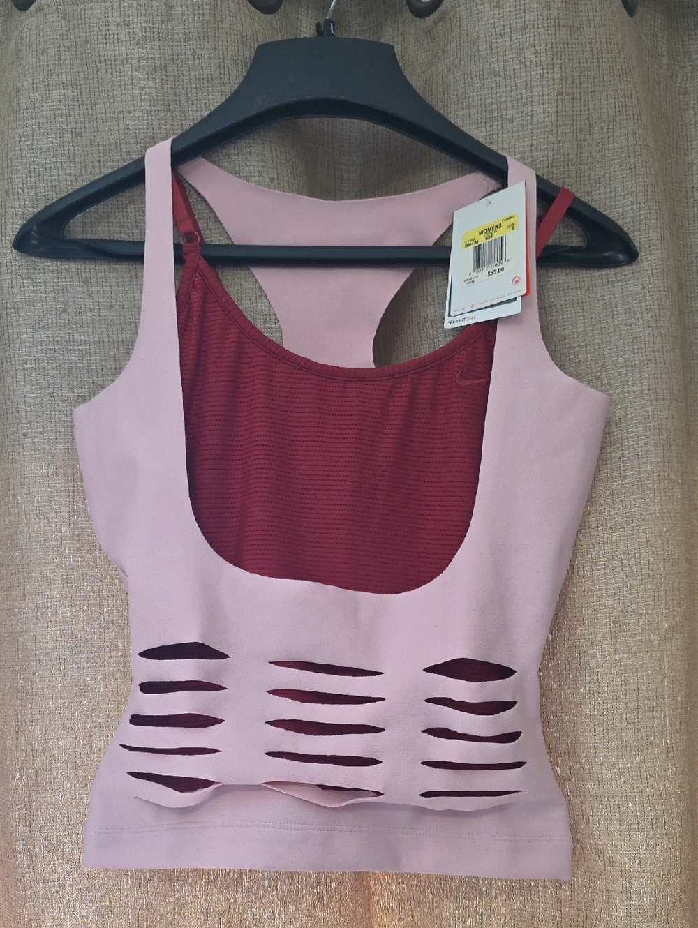 Nike Pink and Burgundy Layered Training Tank